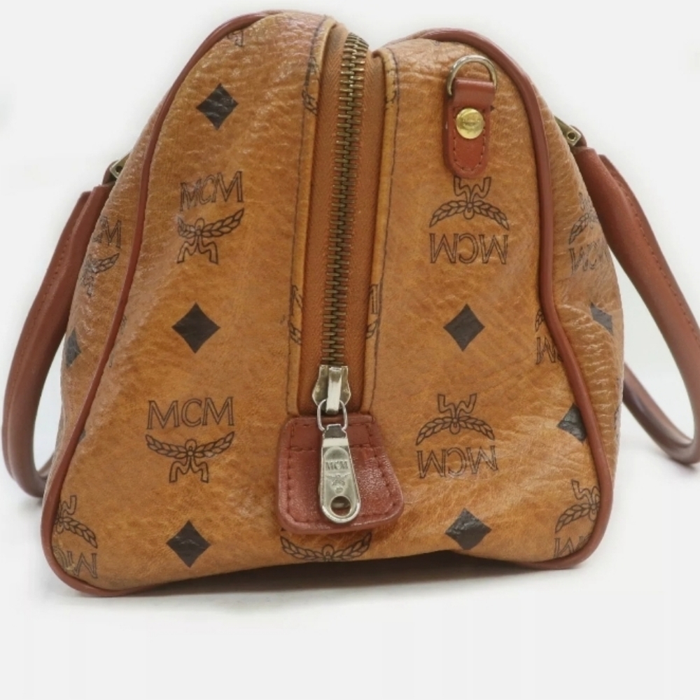 MCM Hand Bag  Light Brown PVC - Picture 3 of 9